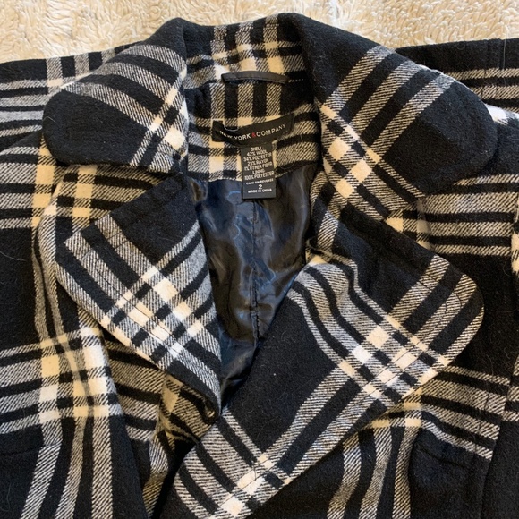 New York & Company black and white wool coat size 2 - Picture 2 of 8